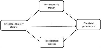 Psychological distress and post-traumatic growth in France during the COVID-19 pandemic: A mediation model of psychosocial safety climate as a determinant of work performance